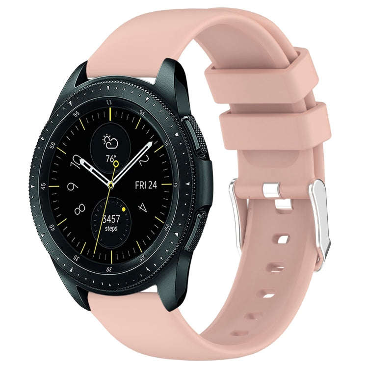 For Samsung Galaxy Watch 42mm 20mm Smooth Solid Color Silicone Watch Band(Pink)