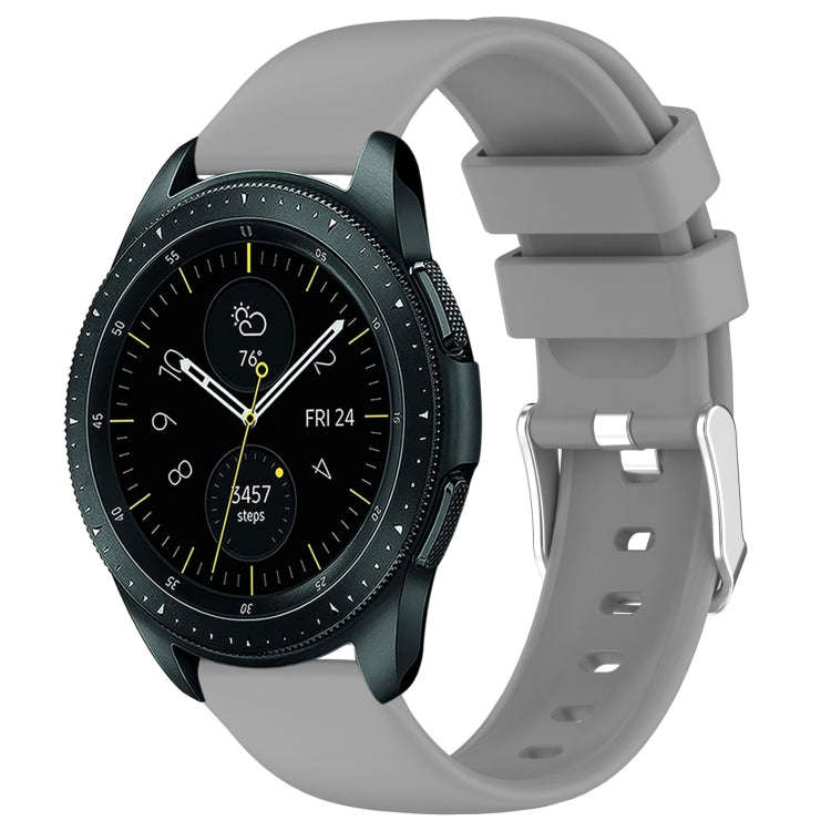 For Samsung Galaxy Watch 42mm 20mm Smooth Solid Color Silicone Watch Band(Grey)
