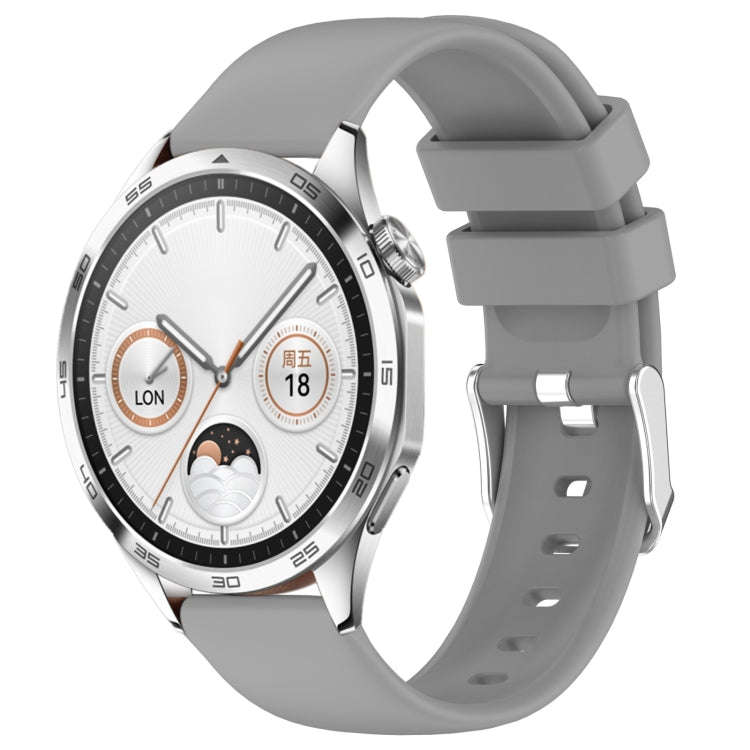 For Huawei Watch GT4 41mm 20mm Smooth Solid Color Silicone Watch Band(Grey)