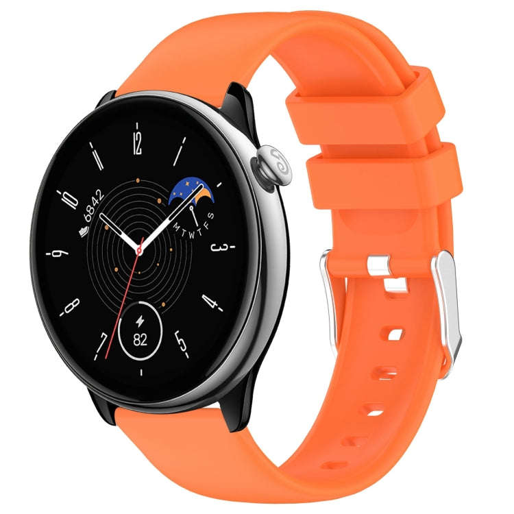 For Amazfit GTR Mini 20mm Smooth Solid Color Silicone Watch Band(Orange)