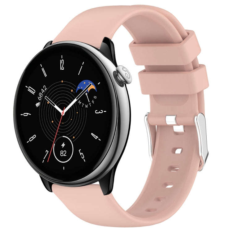 For Amazfit GTR Mini 20mm Smooth Solid Color Silicone Watch Band(Pink)