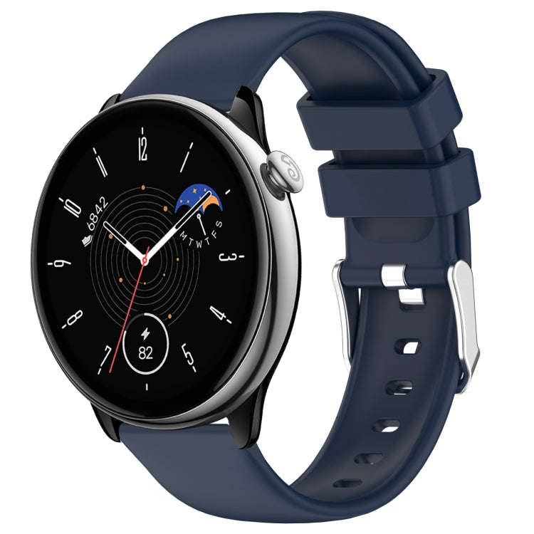 For Amazfit GTR Mini 20mm Smooth Solid Color Silicone Watch Band(Midnight Blue)
