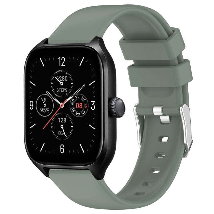 For Amazfit GTS 4 20mm Smooth Solid Color Silicone Watch Band(Olive Green)