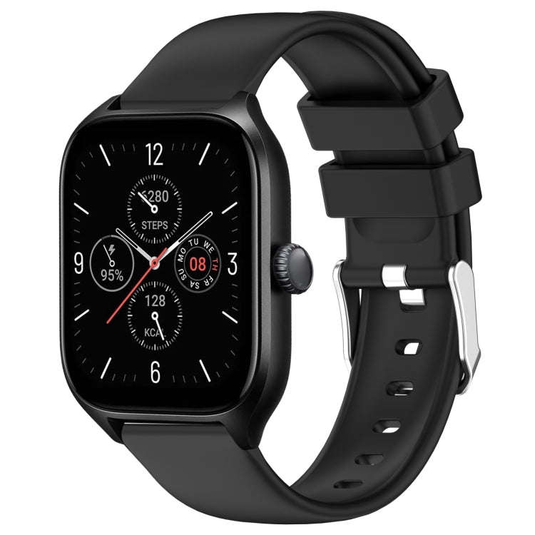 For Amazfit GTS 4 20mm Smooth Solid Color Silicone Watch Band(Black)