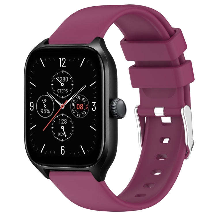 For Amazfit GTS 4 20mm Smooth Solid Color Silicone Watch Band(Burgundy)
