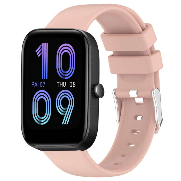 For Amazfit Bip 3 20mm Smooth Solid Color Silicone Watch Band(Pink)