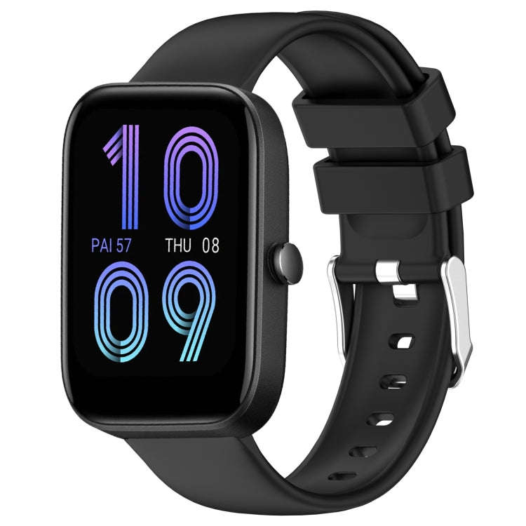 For Amazfit Bip 3 20mm Smooth Solid Color Silicone Watch Band(Black)