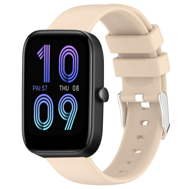 For Amazfit Bip 3 Pro 20mm Smooth Solid Color Silicone Watch Band(Beige)