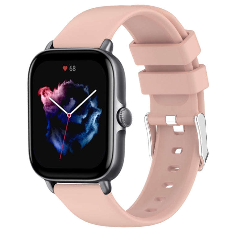 For Amazfit GTS 3 20mm Smooth Solid Color Silicone Watch Band(Pink)