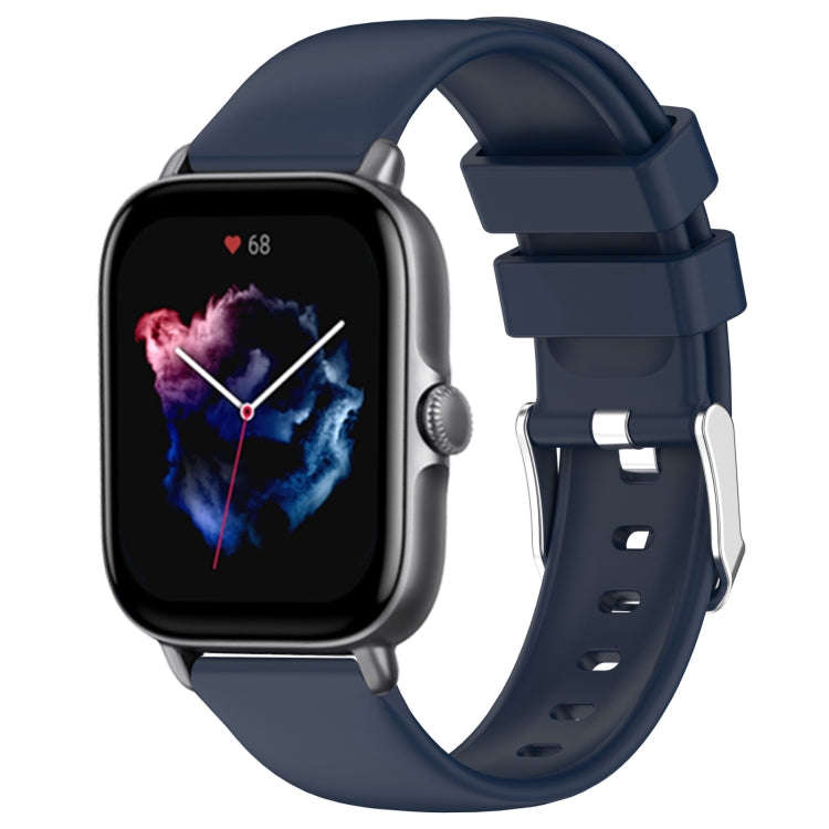 For Amazfit GTS 3 20mm Smooth Solid Color Silicone Watch Band(Midnight Blue)