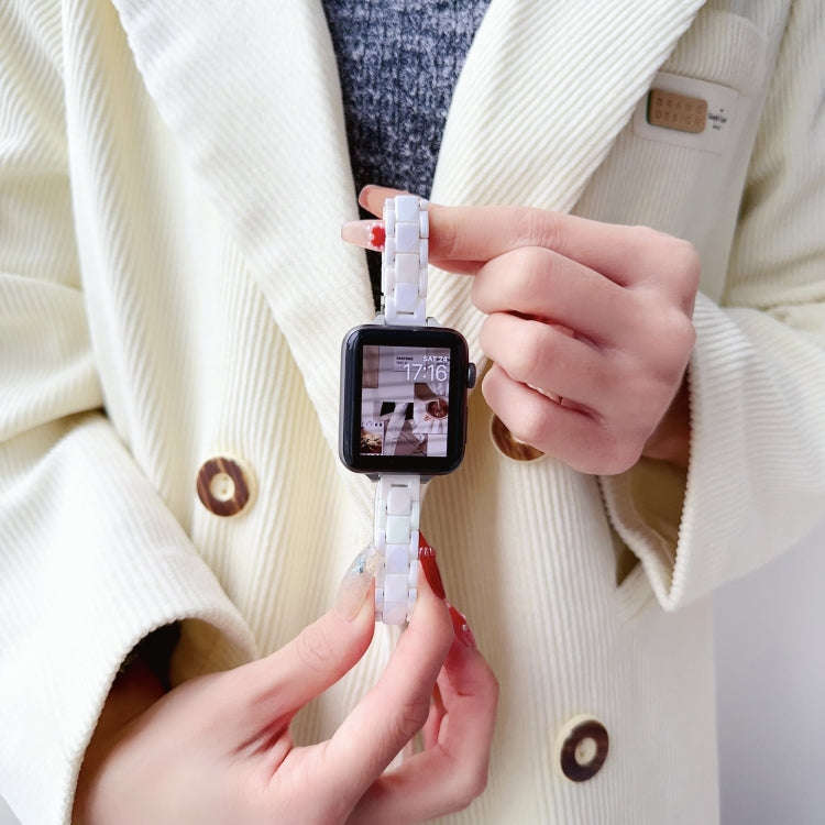 For Apple Watch Series 4 44mm Laser PC Colorful 12mm Slim Watch Band(White)