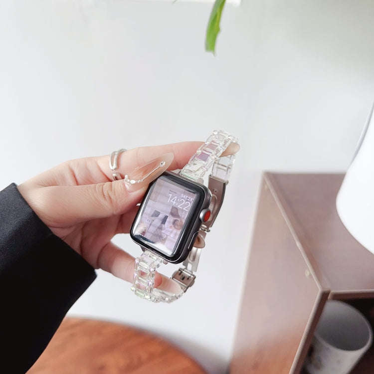 For Apple Watch Series 4 40mm Laser PC Colorful 12mm Slim Watch Band(Transparent)