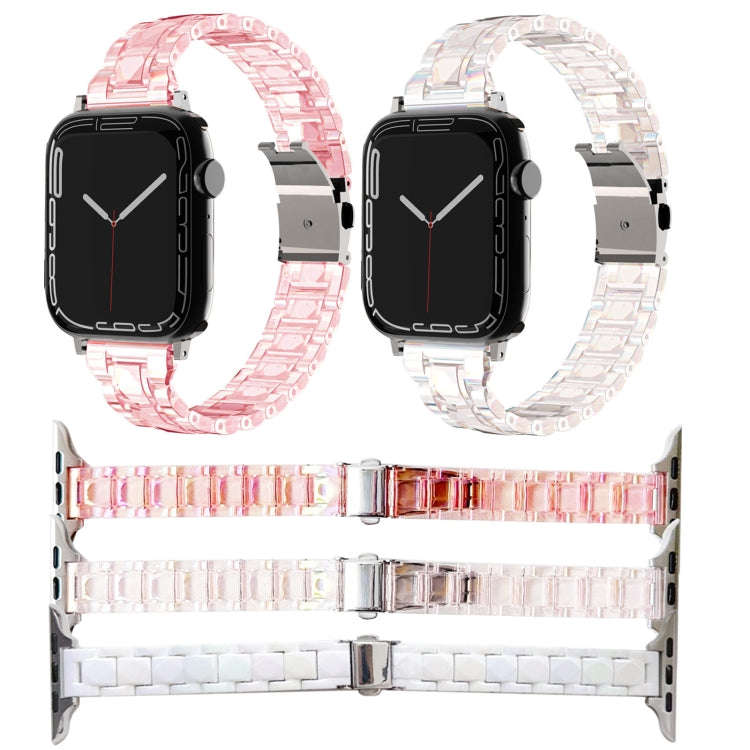 For Apple Watch Series 4 40mm Laser PC Colorful 12mm Slim Watch Band(Pink)