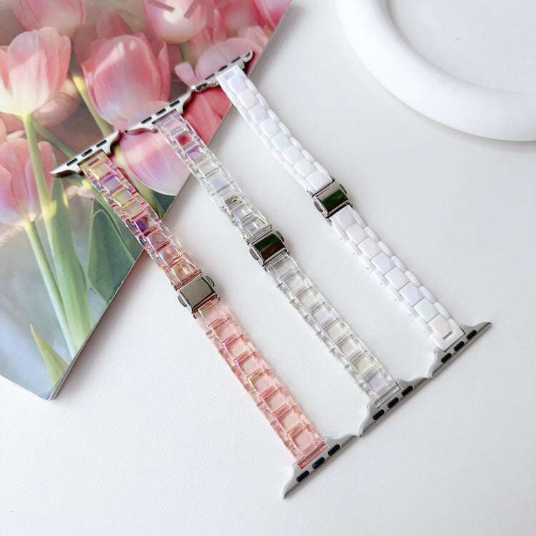 For Apple Watch Series 4 40mm Laser PC Colorful 12mm Slim Watch Band(Pink)