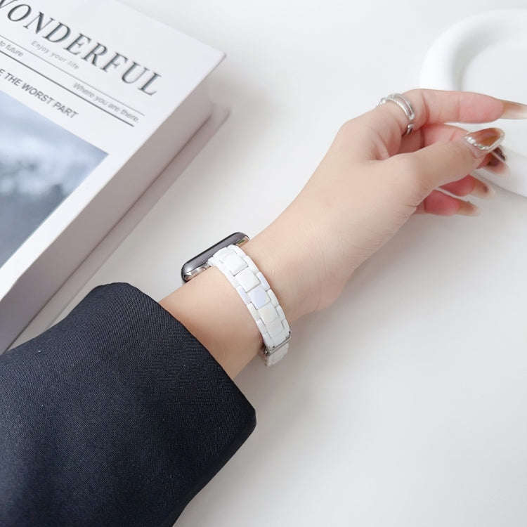 For Apple Watch Series 4 44mm Laser PC Colorful 12mm Slim Watch Band(White)