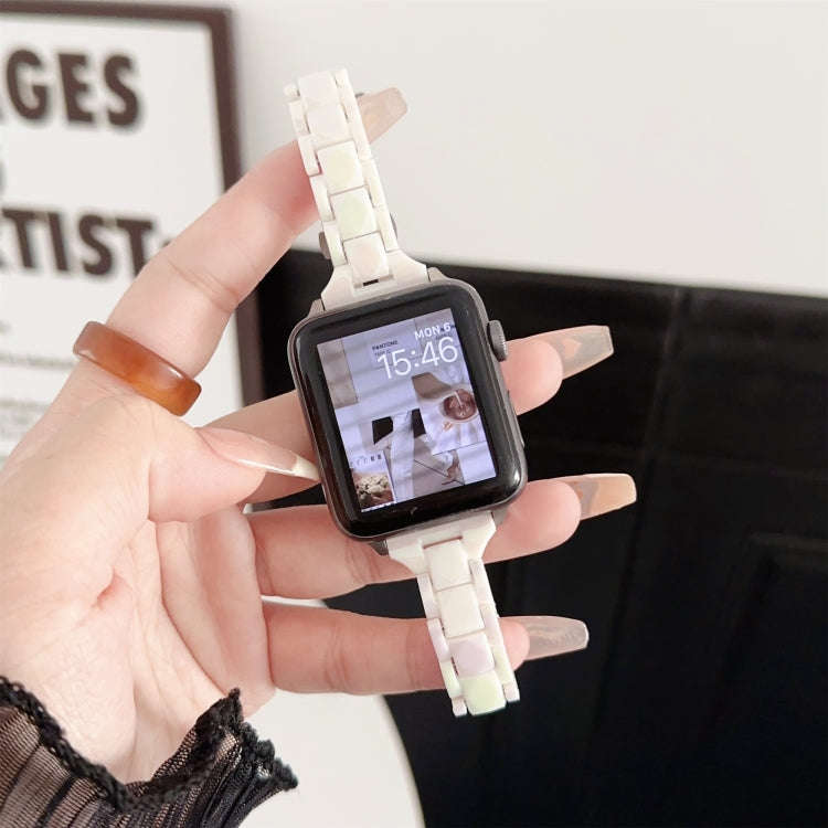 For Apple Watch Series 5 40mm Laser PC Colorful 20mm Slim Watch Band(White)