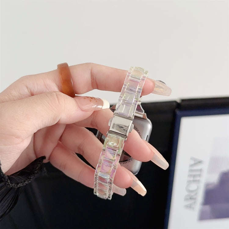 For Apple Watch Series 4 40mm Laser PC Colorful 20mm Slim Watch Band(Transparent)