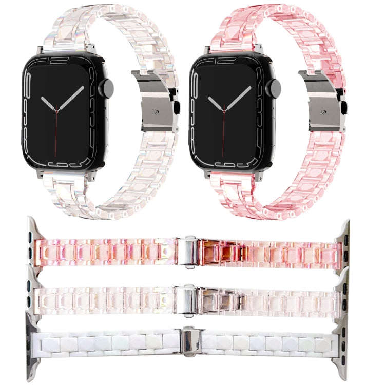 For Apple Watch Series 4 40mm Laser PC Colorful 20mm Slim Watch Band(Pink)