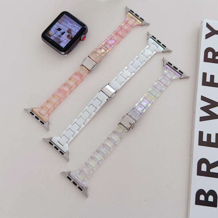 For Apple Watch Series 4 40mm Laser PC Colorful 20mm Slim Watch Band(Pink)