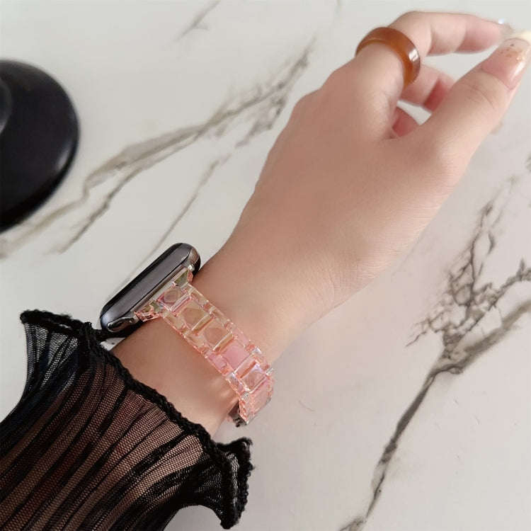 For Apple Watch Series 4 40mm Laser PC Colorful 20mm Slim Watch Band(Pink)