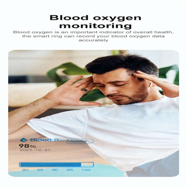 R02 SIZE 11 Smart Ring, Support Heart Rate / Blood Oxygen / Sleep Monitoring / Multiple Sports Mo...