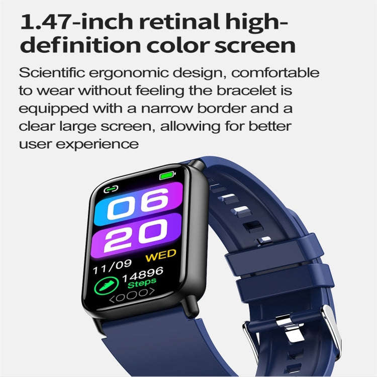 TK72 1.47 inch Color Screen Smart Watch, Support Heart Rate / Blood Pressure / Blood Oxygen / Blo...