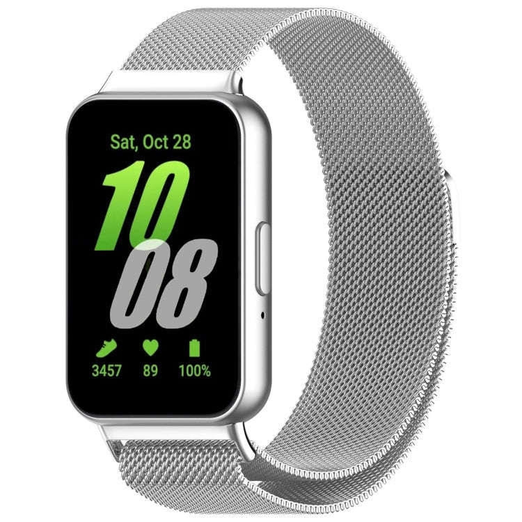 For Samsung Galaxy Fit 3 Milanese Metal Steel Mesh Watch Band(Silver)
