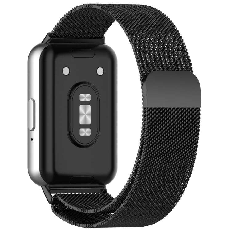 For Samsung Galaxy Fit 3 Milanese Metal Steel Mesh Watch Band(Black)
