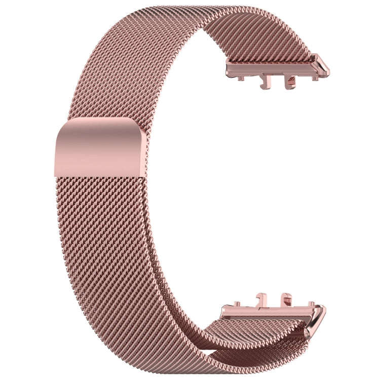 For Samsung Galaxy Fit 3 Milanese Metal Steel Mesh Watch Band(Pink)