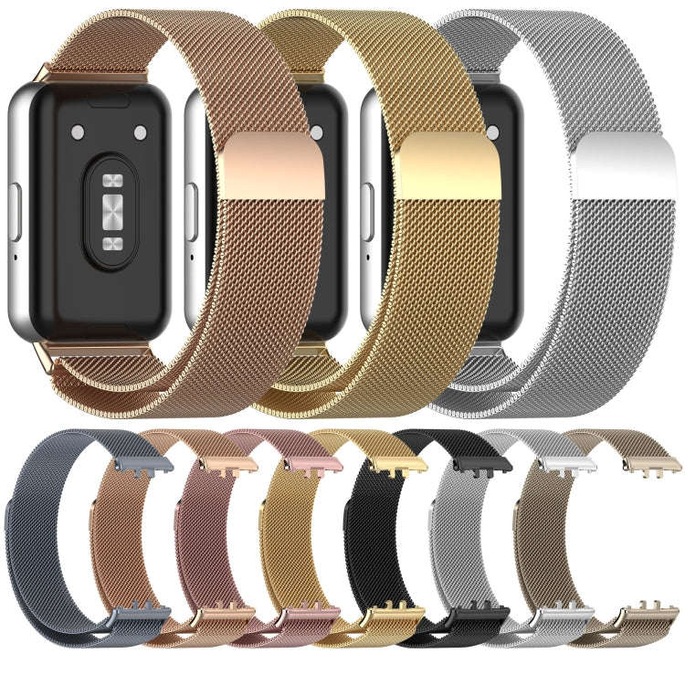 For Samsung Galaxy Fit 3 Milanese Metal Steel Mesh Watch Band(Starlight)
