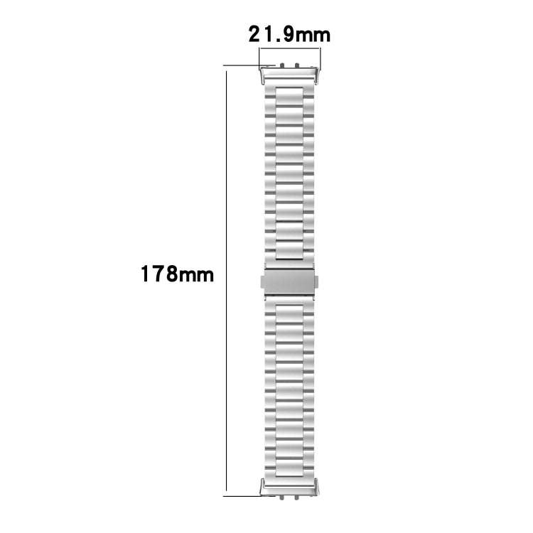 For Samsung Galaxy Fit 3 SM-R390 Three Bead Stainless Steel Metal Watch Band(Silver)