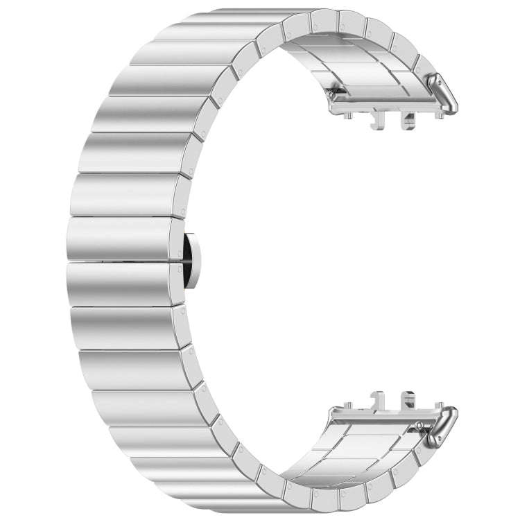 For Samsung Galaxy Fit 3 SM-R390 One Bead Stainless Steel Metal Watch Band(Silver)