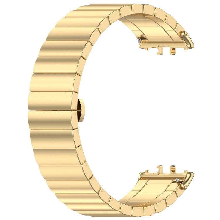For Samsung Galaxy Fit 3 SM-R390 One Bead Stainless Steel Metal Watch Band(Gold)