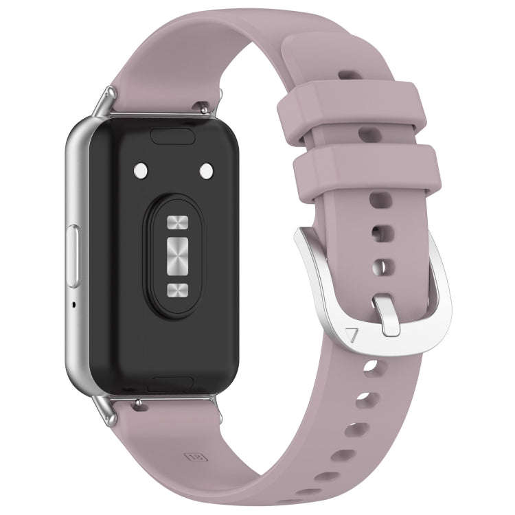 For Samsung Galaxy Fit 3 SM-R390 Metal Connector Liquid Glossy Silicone Watch Band(Purple)