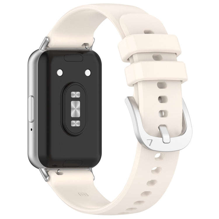 For Samsung Galaxy Fit 3 SM-R390 Metal Connector Liquid Glossy Silicone Watch Band(Starlight)