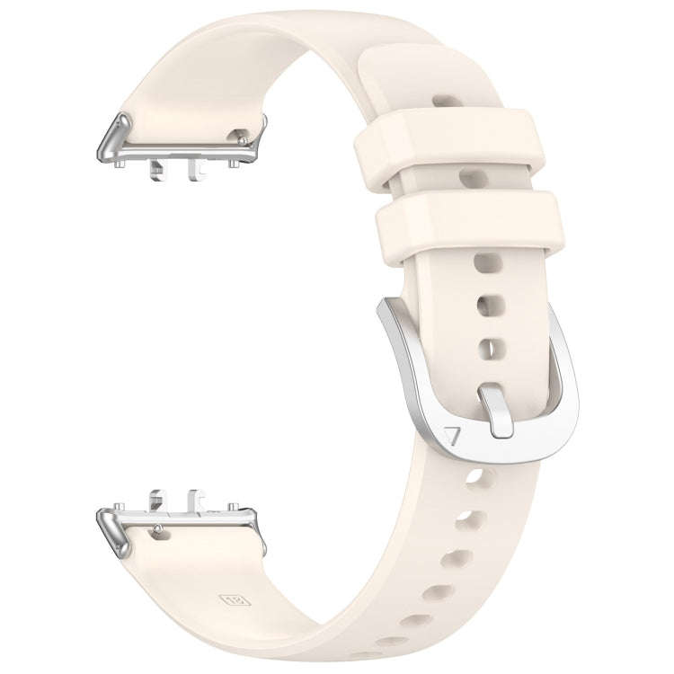 For Samsung Galaxy Fit 3 SM-R390 Metal Connector Liquid Glossy Silicone Watch Band(Starlight)