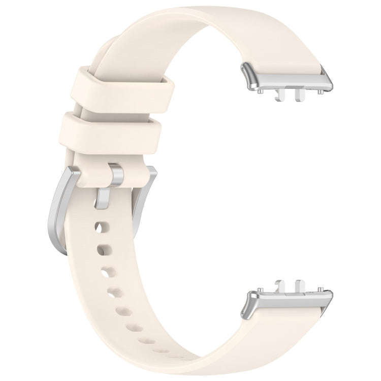 For Samsung Galaxy Fit 3 SM-R390 Metal Connector Liquid Glossy Silicone Watch Band(Starlight)