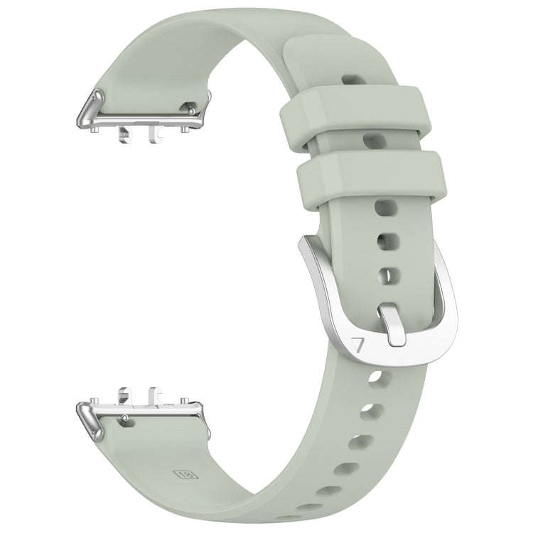 For Samsung Galaxy Fit 3 SM-R390 Metal Connector Liquid Glossy Silicone Watch Band(Green)