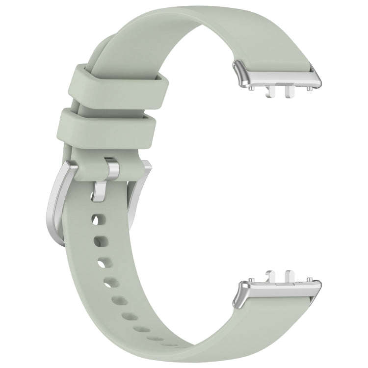 For Samsung Galaxy Fit 3 SM-R390 Metal Connector Liquid Glossy Silicone Watch Band(Green)
