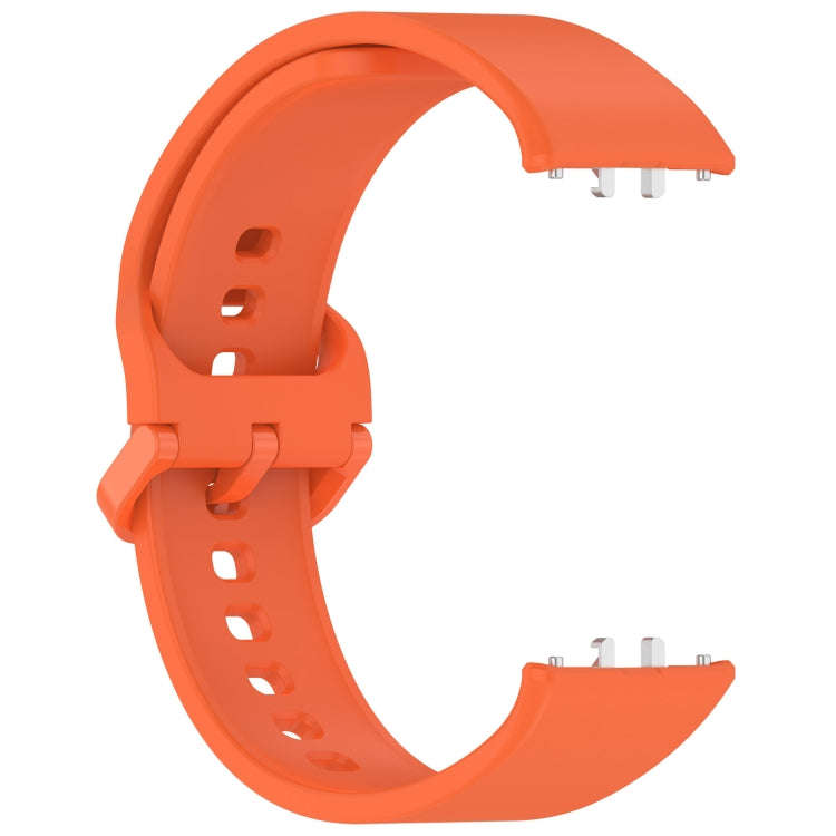 For Samsung Galaxy Fit 3 SM-R390 Solid Color Buckle Silicone Watch Band(Orange)