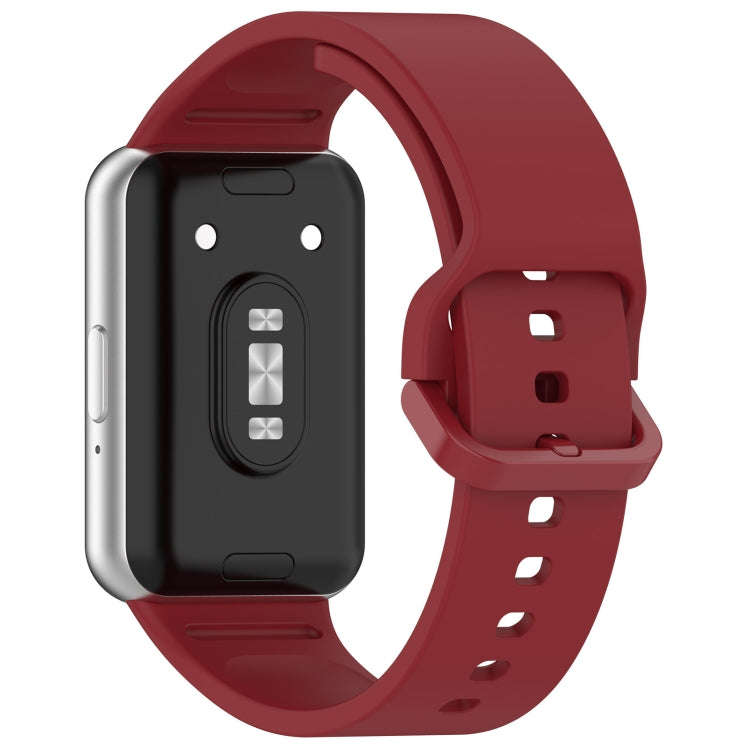 For Samsung Galaxy Fit 3 SM-R390 Solid Color Buckle Silicone Watch Band(Red)