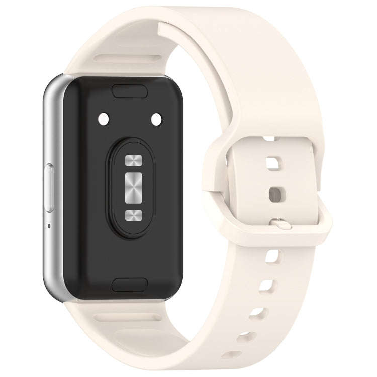 For Samsung Galaxy Fit 3 SM-R390 Solid Color Buckle Silicone Watch Band(Starlight)