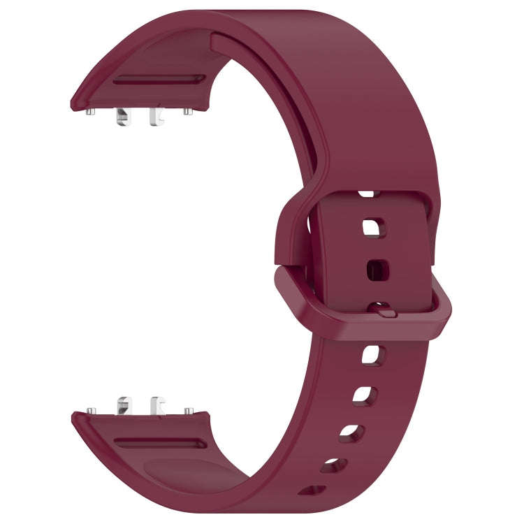 For Samsung Galaxy Fit 3 SM-R390 Solid Color Buckle Silicone Watch Band(Wine Red)