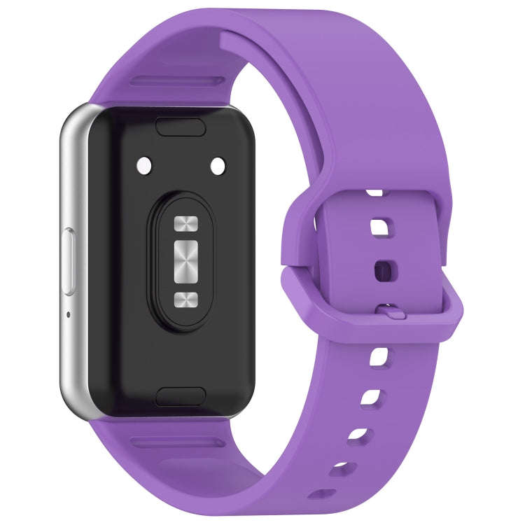 For Samsung Galaxy Fit 3 SM-R390 Solid Color Buckle Silicone Watch Band(Purple)