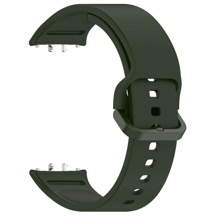 For Samsung Galaxy Fit 3 SM-R390 Solid Color Buckle Silicone Watch Band(Dark Green)