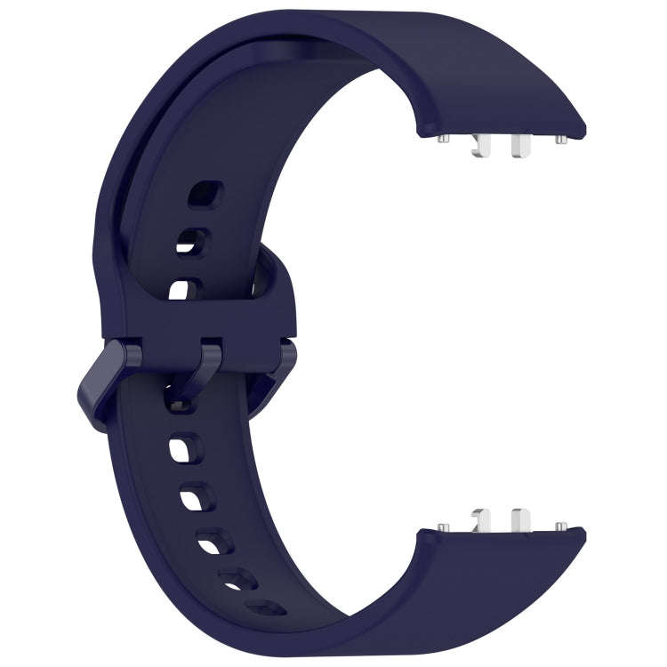 For Samsung Galaxy Fit 3 SM-R390 Solid Color Buckle Silicone Watch Band(Dark Blue)