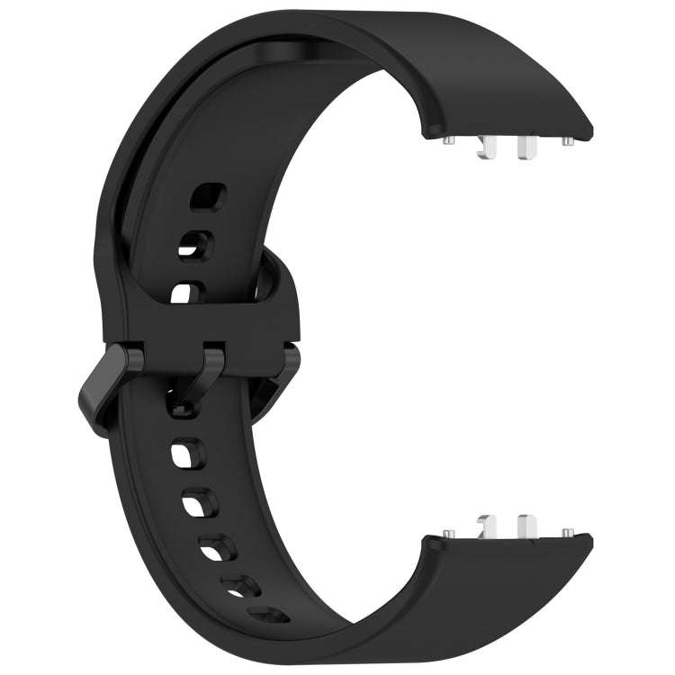 For Samsung Galaxy Fit 3 SM-R390 Solid Color Buckle Silicone Watch Band(Black)