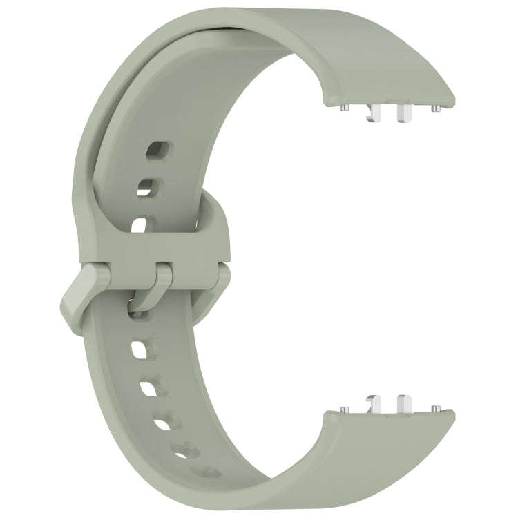 For Samsung Galaxy Fit 3 SM-R390 Solid Color Buckle Silicone Watch Band(Gray Green)