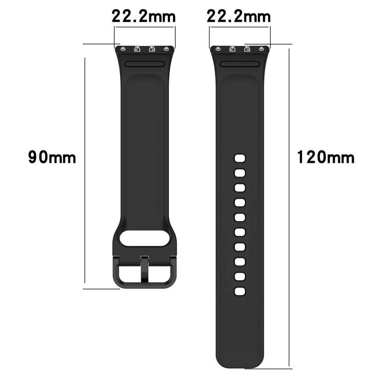 For Samsung Galaxy Fit 3 SM-R390 Solid Color Buckle Silicone Watch Band(Dark Blue)