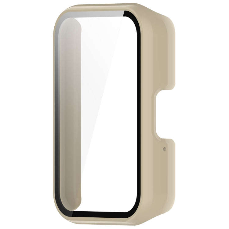 For Samsung Galaxy Fit 3 SM-R390 PC + Tempered Glass Film Integrated Watch Protective Case(Ivory ...